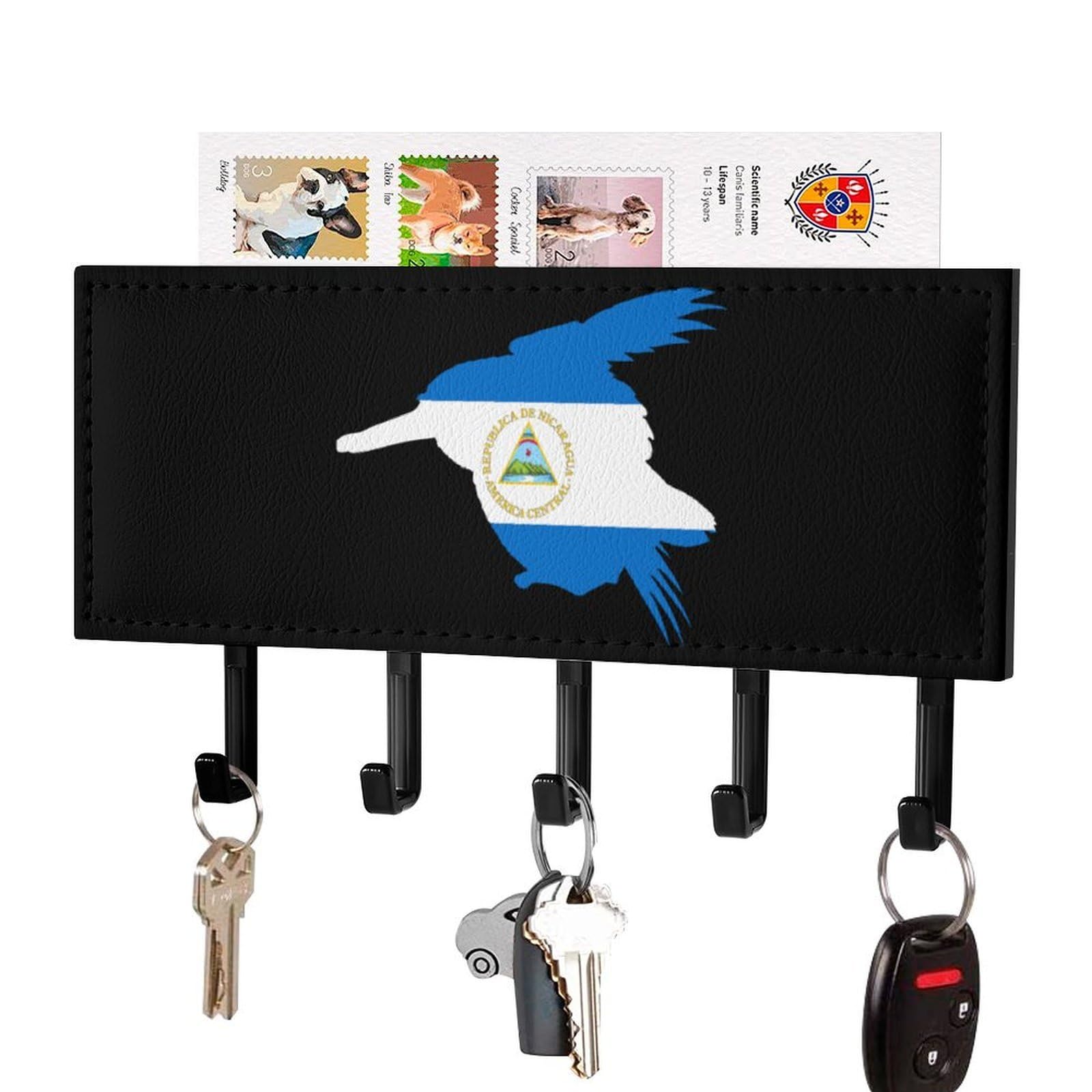 NCLQVJXZKHW Nicaragua Bird Nicara Kingfisher Key Holder with 5 Hooks Key Hooks Wall Mounted Key Racks Key Hanger Organiser Shelf