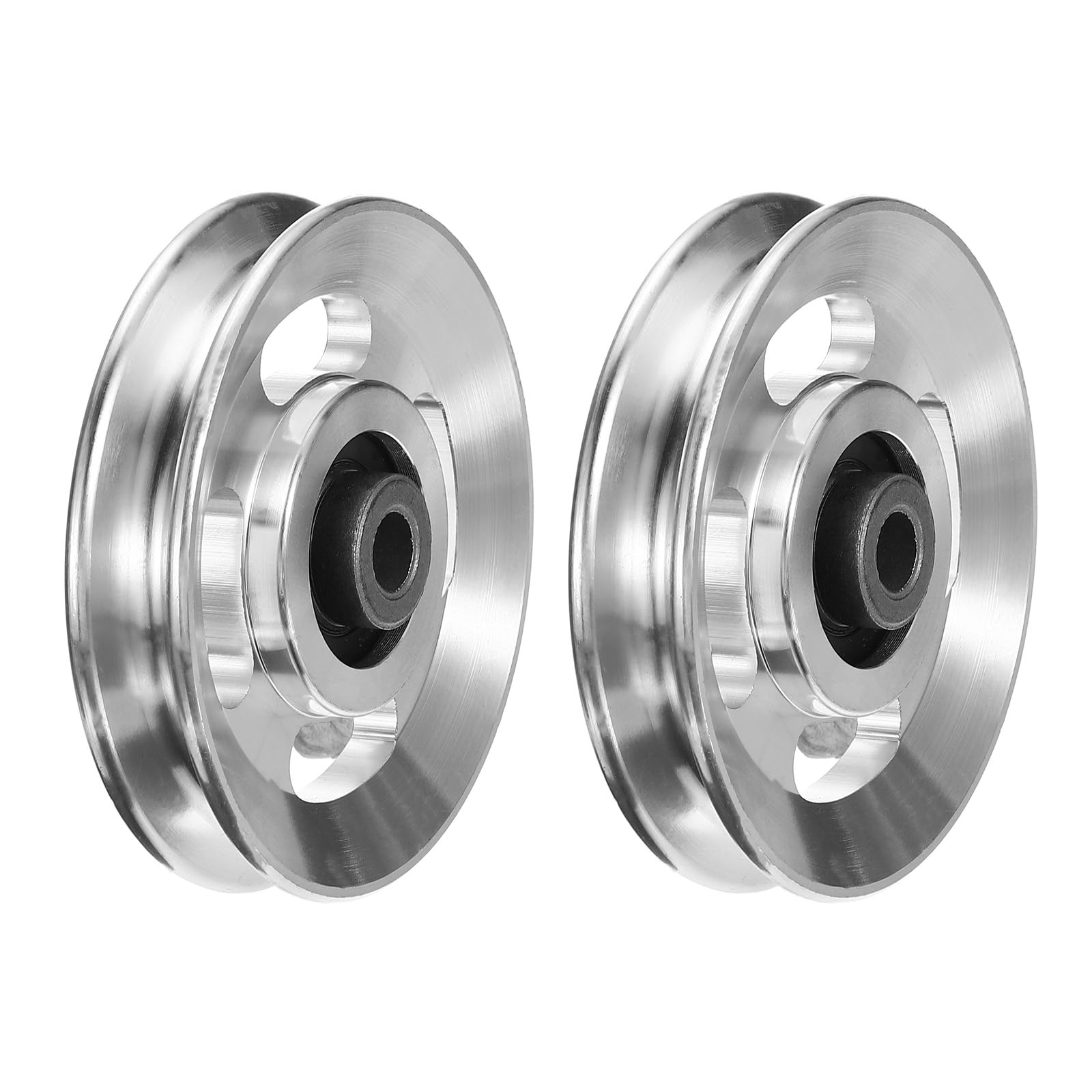 PATIKIL Universal Bearing Pulley Wheel 90mm/3.5", 2 Pcs Aluminium Alloy Bearing Pulley Wheel Lifting Bearing Wheel Replace for Gym Equipment Part Cable Machine
