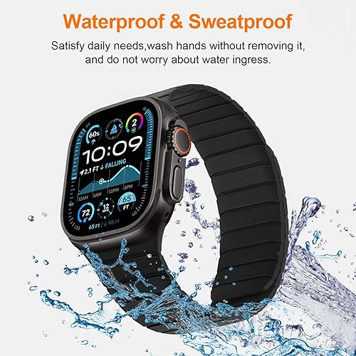 Miniatura 6 de Tasikar Bandas magnéticas compatibles con Apple Watch de 1.929 in, 1.811 in, 1.772 in, 1.732 in, 1.654 in, silicona suave, repuesto para iWatch