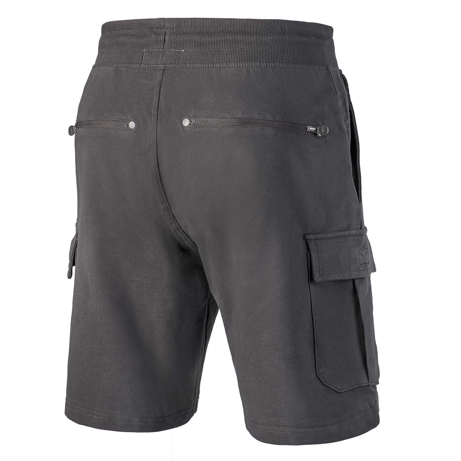 Mount Swiss Herren Cargo Shorts mit 6 Taschen & Klett- BZW. Reiß-Verschluss I Freizeit Hose Herren kurz in Anthrazit, Schwarz, Stahlgrau, Blaugrau Größe S - 8XL