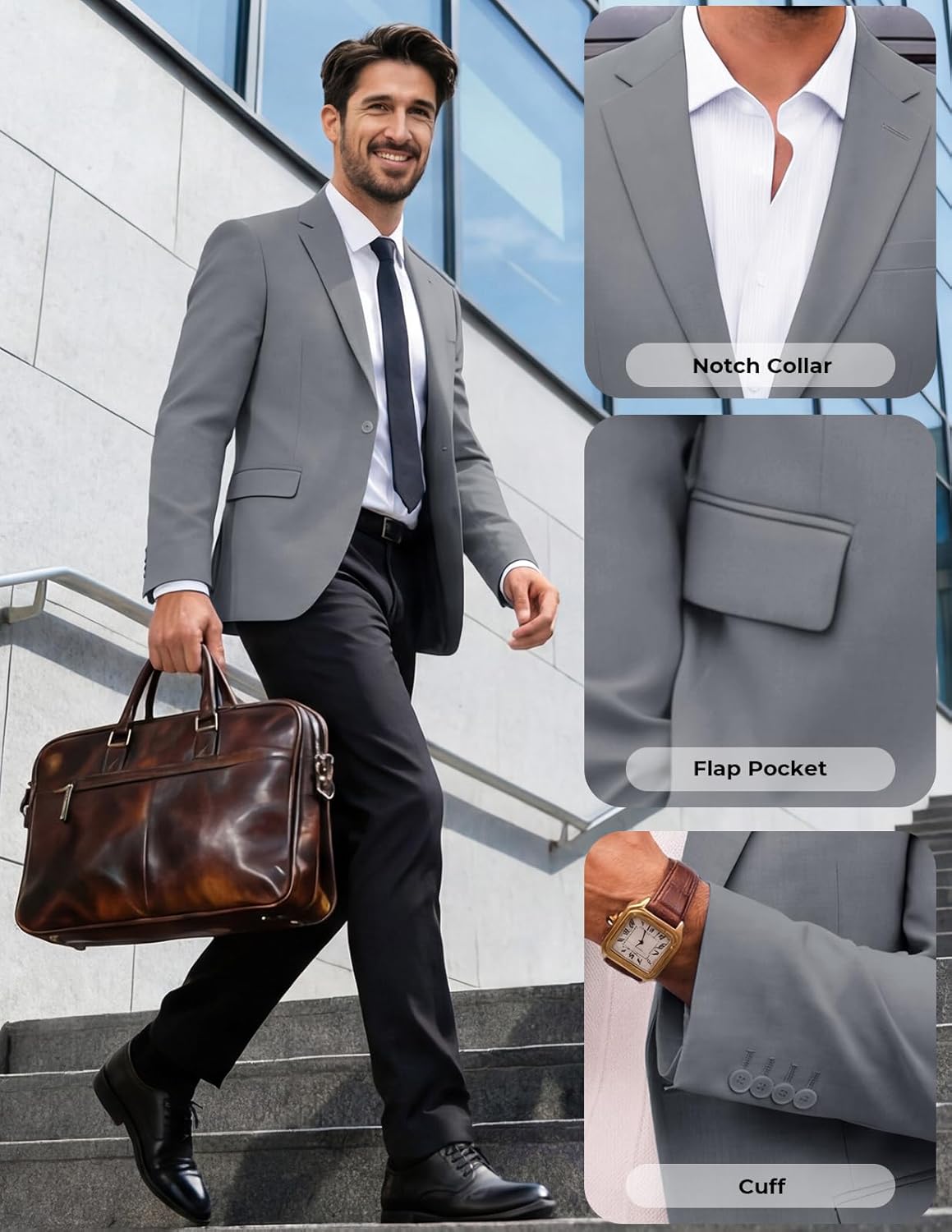 PJ PAUL JONES Men's Lightweight Sport Coat Casual One Button Blazer Breathable Sportcoat