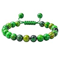 Vista 655 de Amazing Gemstone Yaxaite Bracelet for Women Men's Gifts - Protection Healing Crystal Bracelet - 8mm Gemstone Beaded Adjustable Bracelet Pulseras