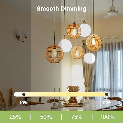 Miniatura 3 de Sigalux EcoBright - Bombillas LED Edison que cumplen con T20, bombilla LED E26 ST58, filamento transparente, regulable, vintage, equivalente a 60 W,