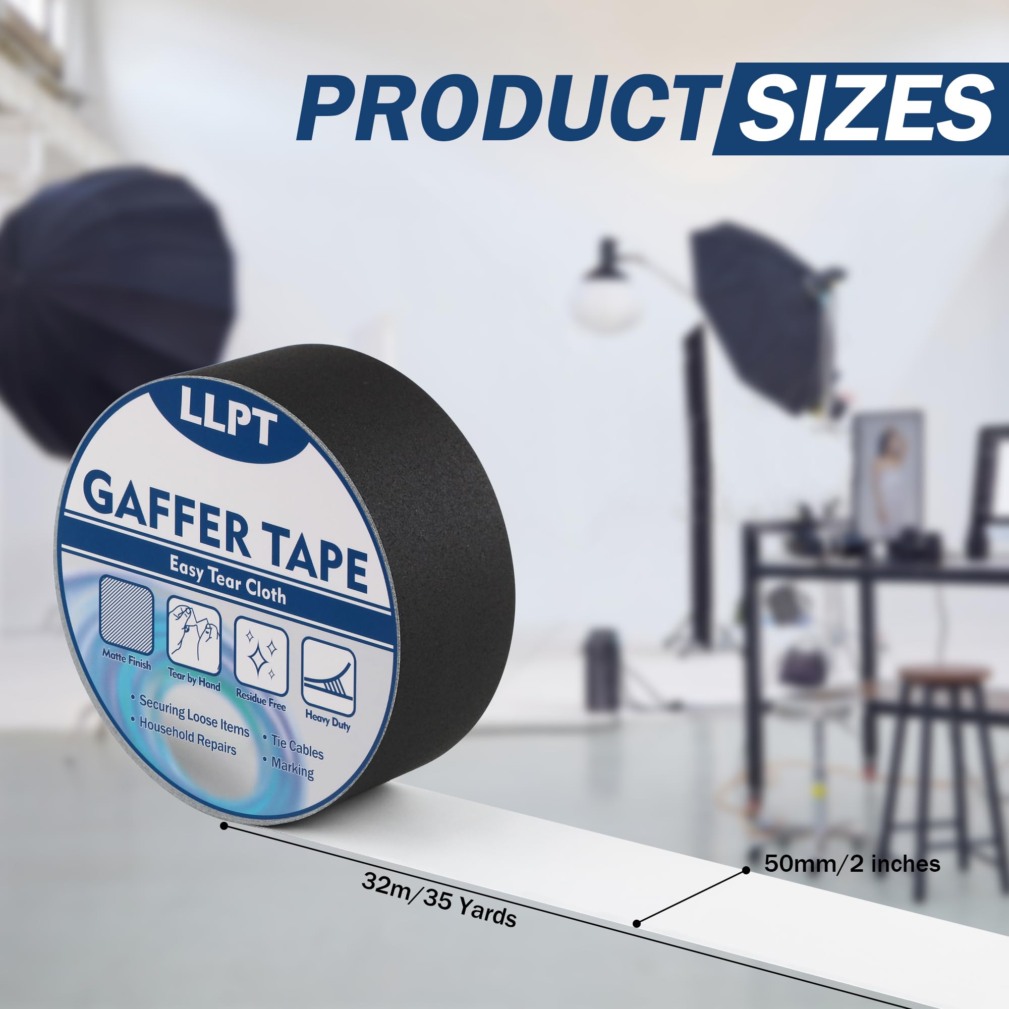 LLPT Cinta Adhesiva Resistente Blanco | Cinta de Aluminio Blanco |Cinta de Tela Resistente,Adhesiva e Impermeable | Para Reparar,Fijar,Reforzar y Sellar(PGT532P2WT) | 2 paquetes | 50 mm x 32 m