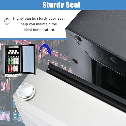 Miniatura 7 de Refrigerador de bebidas, mini refrigerador de 15 pulgadas que se puede integrar e independiente, capacidad de 120 latas con memoria de temperatura