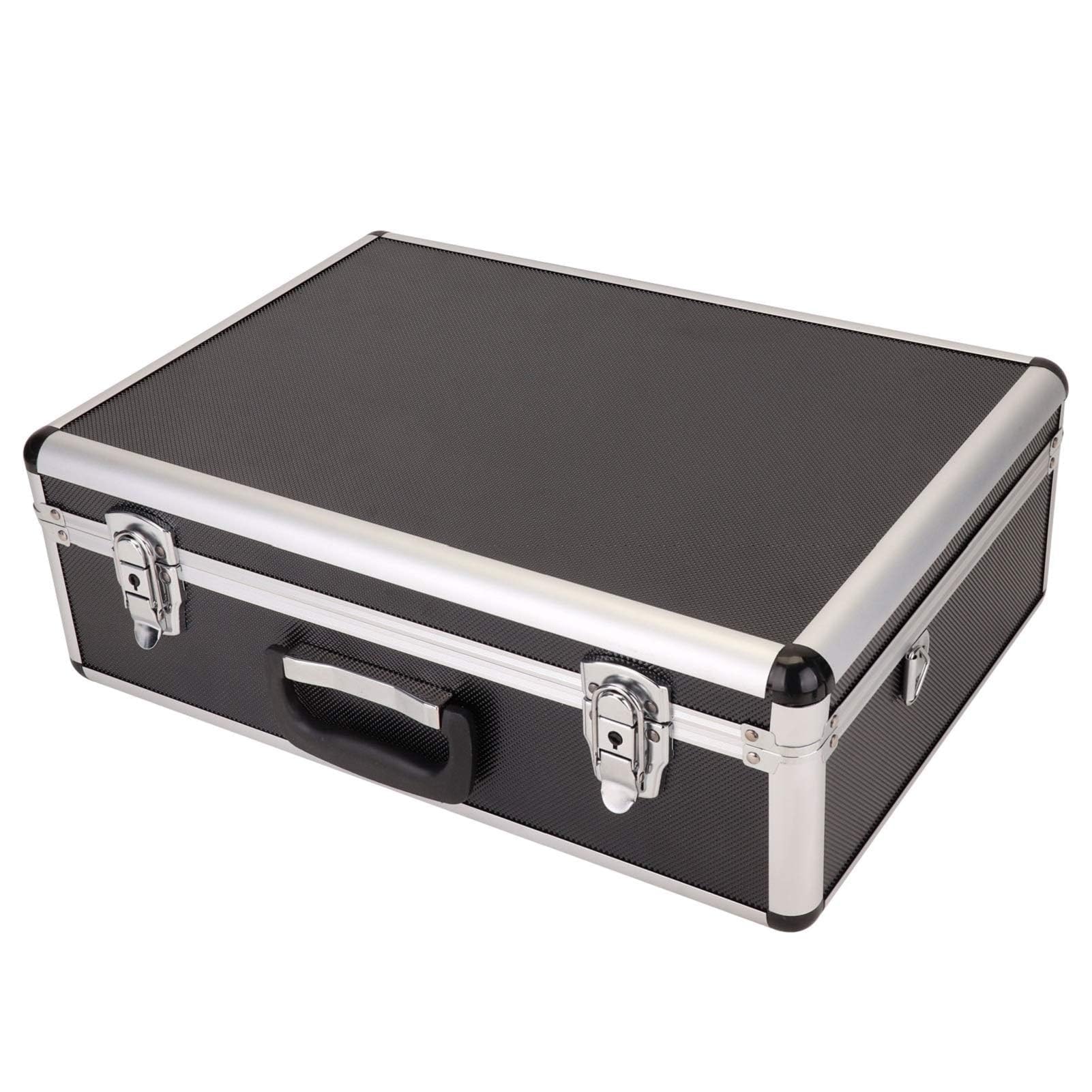 Flight Case with Customisable Foam 18" Portable Lockable Aluminium Tool Case Durable Metal Storage Box for Cameras, Test Equipment, Tools & Accessories, 31 x 45 x15CM — image 1