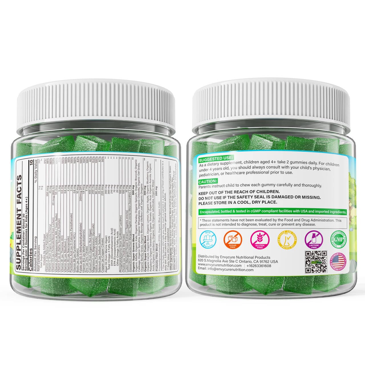 Kids Multivitamin Gummies + Super Greens, w/20+ Veggie Fruit, Prebiotics — Amazon image 8