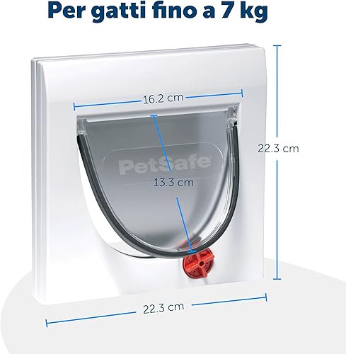 Miniatura 7 de PetSafe Staywell Classic - Solapa para gatos con bloqueo manual de 4 vías, puerta para gatos con 4 ajustes de bloqueo programados, color blanco,