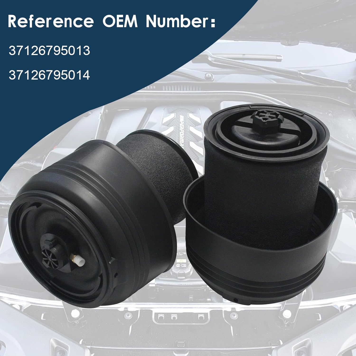 2 x suspensión neumática trasera izquierda + derecha de repuesto para X5 E70 F15 F85 X6 E71 E72 F16 F86 2006-2019 accesorios de coche # 37126795014 37126795013