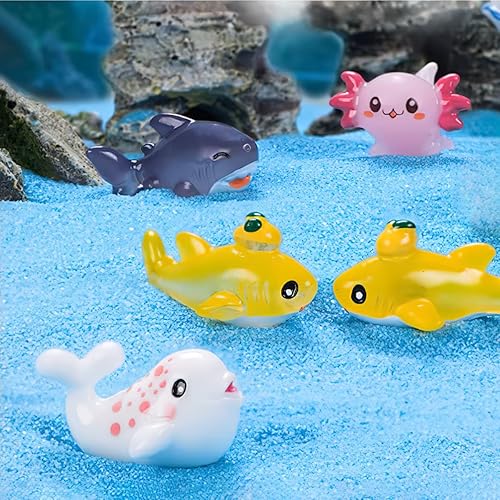 Miniatura 5 de 20 mini figuras de océano, mini figuras de resina con temática oceánica, adornos de acuario, pequeños animales de resina de micropaisaje para