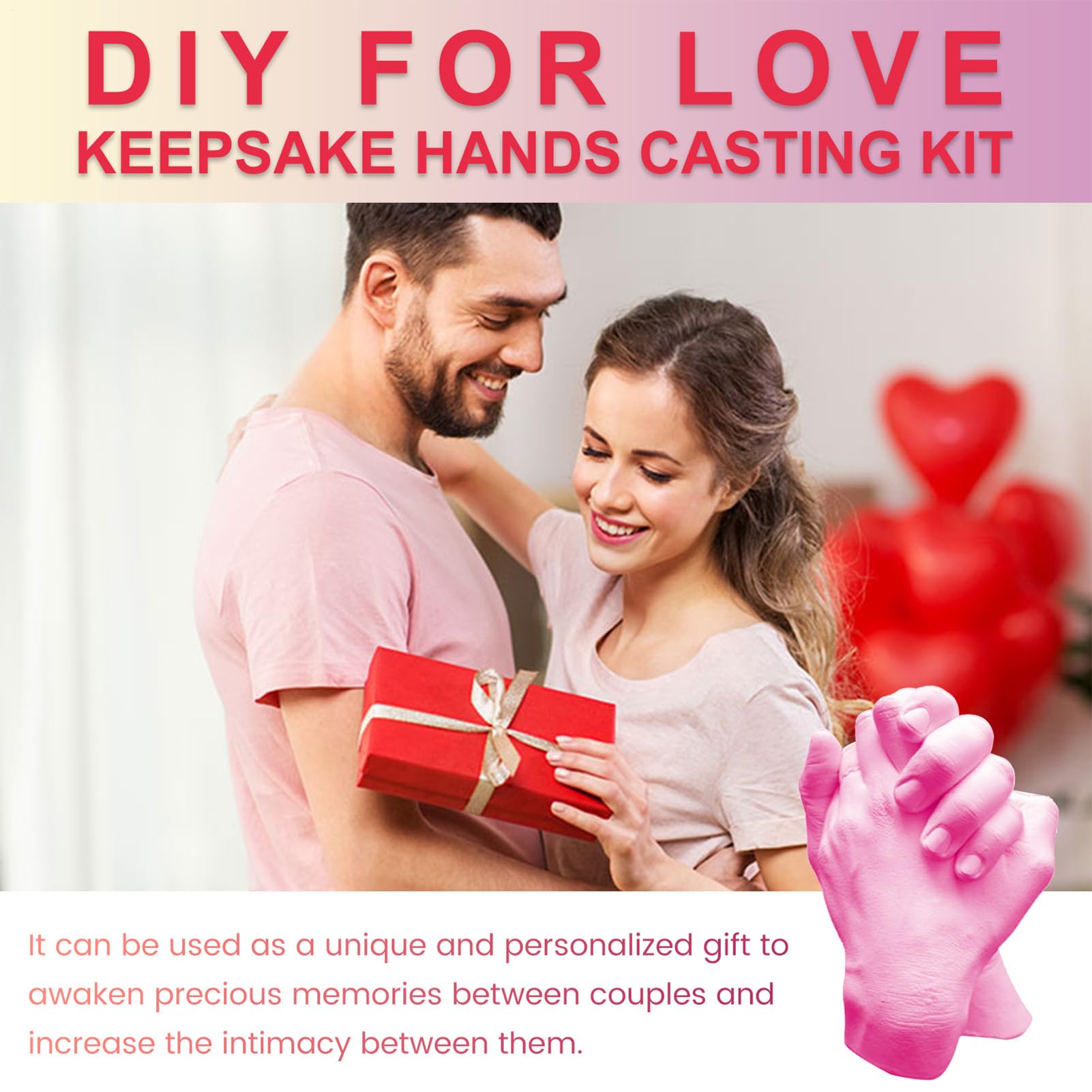 Kit per calco di mani ricordo, set di stampaggio in gesso, scultura a mano | per famiglia, di impronta a mano in memoria, kit fai da te per coppie, , genitori, San, compleanno