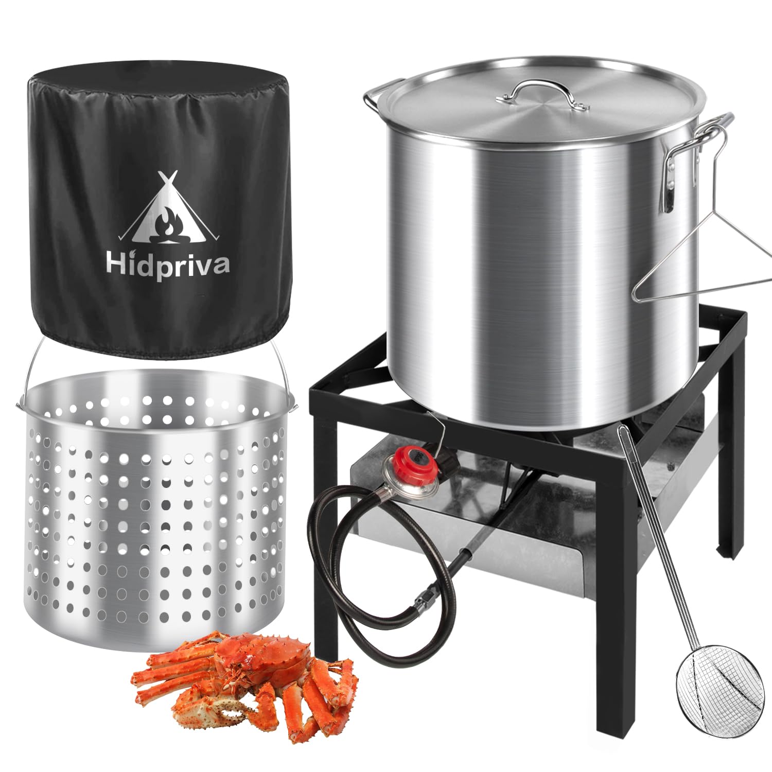 60QT Crawfish Boiler with Basket, 110,000 BTU Propane Jet Burner