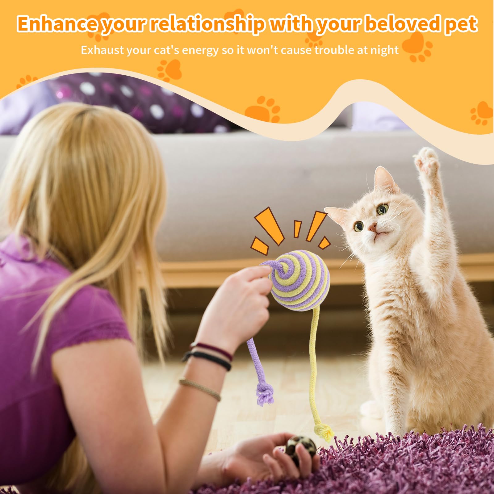 Juego De 3 Juguetes Para Gatos Con Hierba Gatera - Pelota Y Oruga De Felpa, Interactivos, Ayudan A La Salud Dental