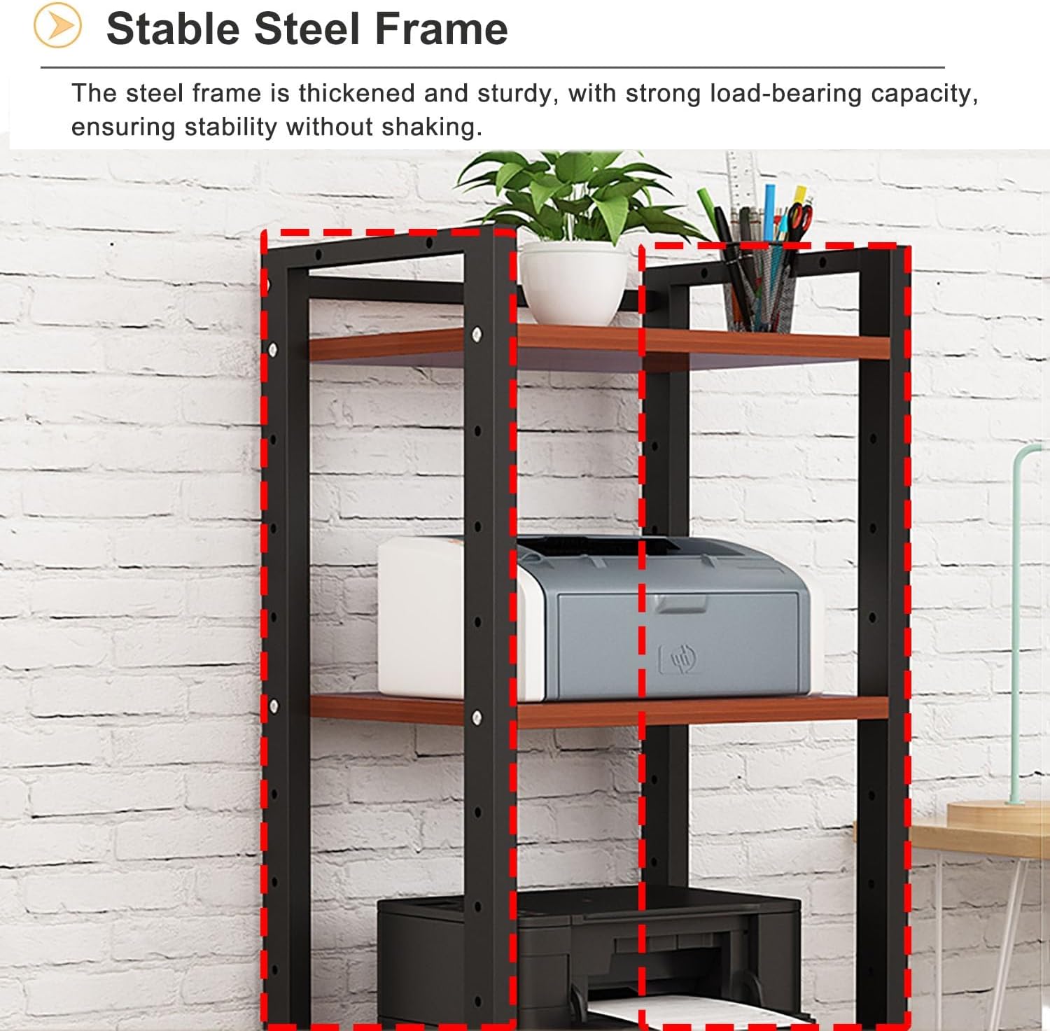 6 Tier Audio Rack Tower, Corner TV Console and AV Media Components Cabinet, Heavy Duty Stereo Racks and Stands with Adjustable Wooden Shelf for Home/Office/Theater(B)