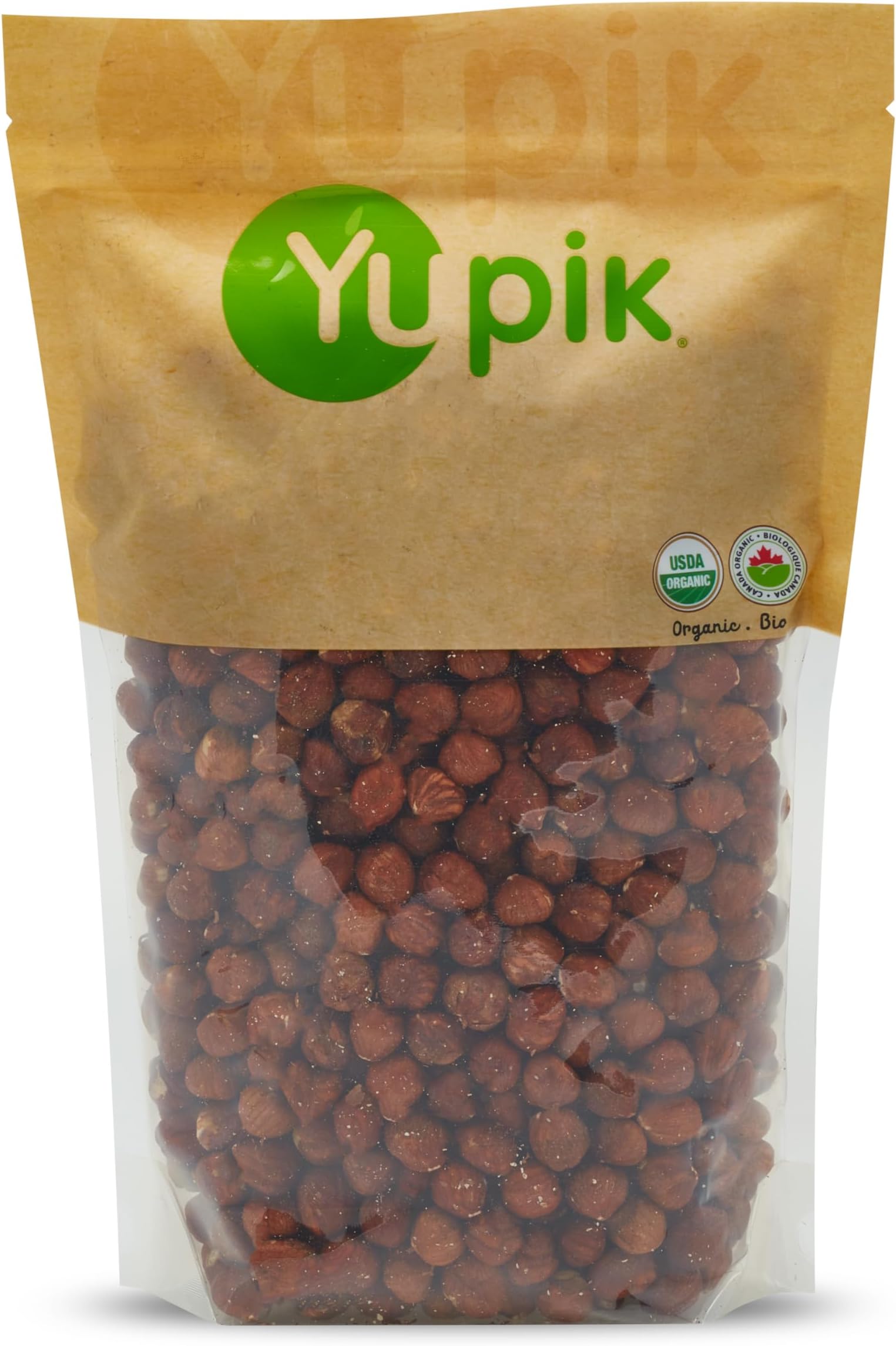Yupik Organic Raw Hazelnuts, 2.2 lb (35.2 oz), Gluten-Free, Non-GMO, Kosher, Vegan, Raw Nuts, Filberts, Whole Hazelnuts With Skin, Unsalted, Unroasted, Oil-Free, Source of Fiber & Iron