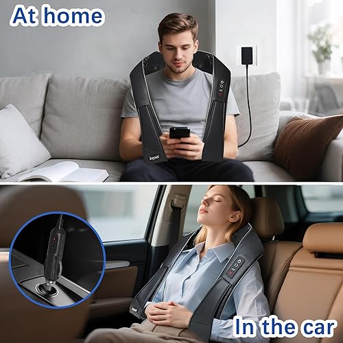 Miniatura 7 de Joyset Masajeador de cuello para aliviar el dolor de tejido profundo con calor, masajeador shiatsu de cuello y espalda, masaje de amasamiento