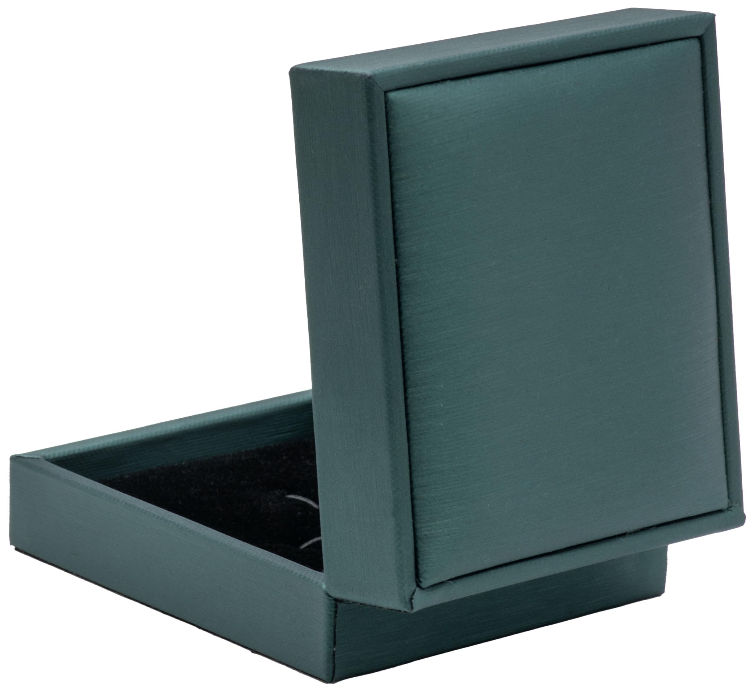 Caja para gemelos de piel sintética con clip para corbata, caja de regalo para joyas, color verde