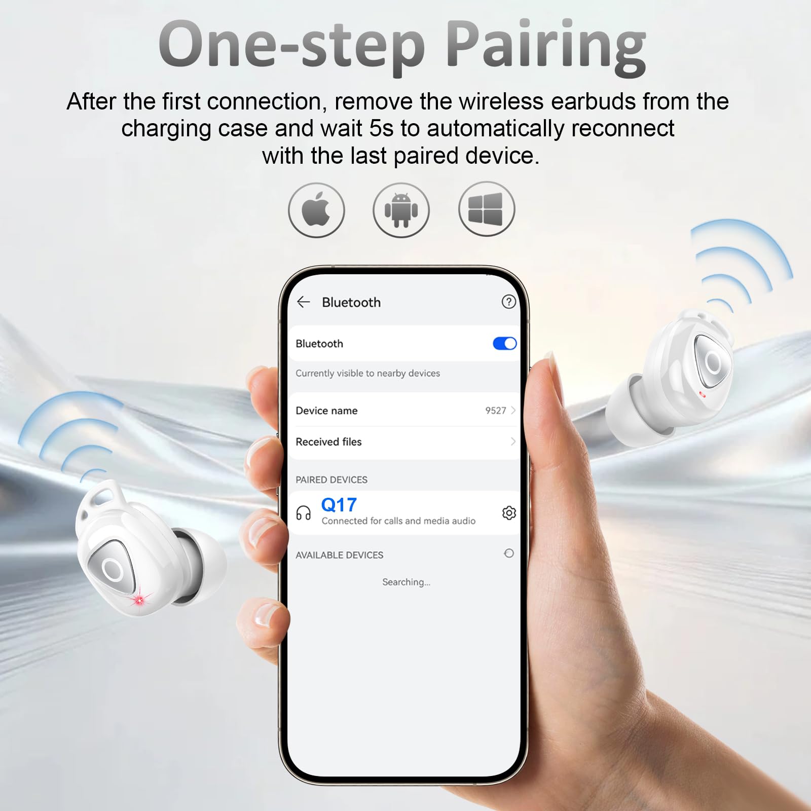 Auriculares Inalambricos Bluetooth, Auriculares 5.4 con Diseño Giratorio, Graves Profundos, Control Táctil, 40 Horas Reproducción, IP7 Impermeable, Cascos Inalambricos Bluetooth, Para iOS Android