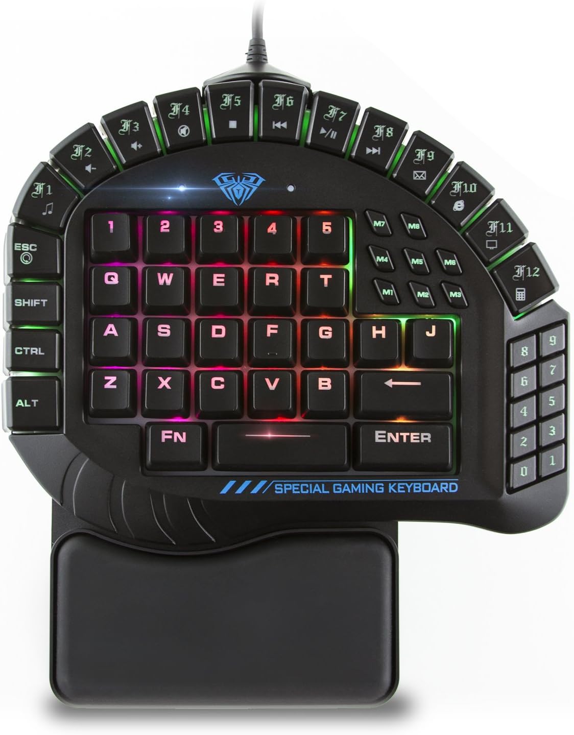 Z-88 RGB LED Backlit Water-Proof Mechanical Gaming Keyboard with 81 Keys Anti-Ghost Keys, Brown Switches, Black