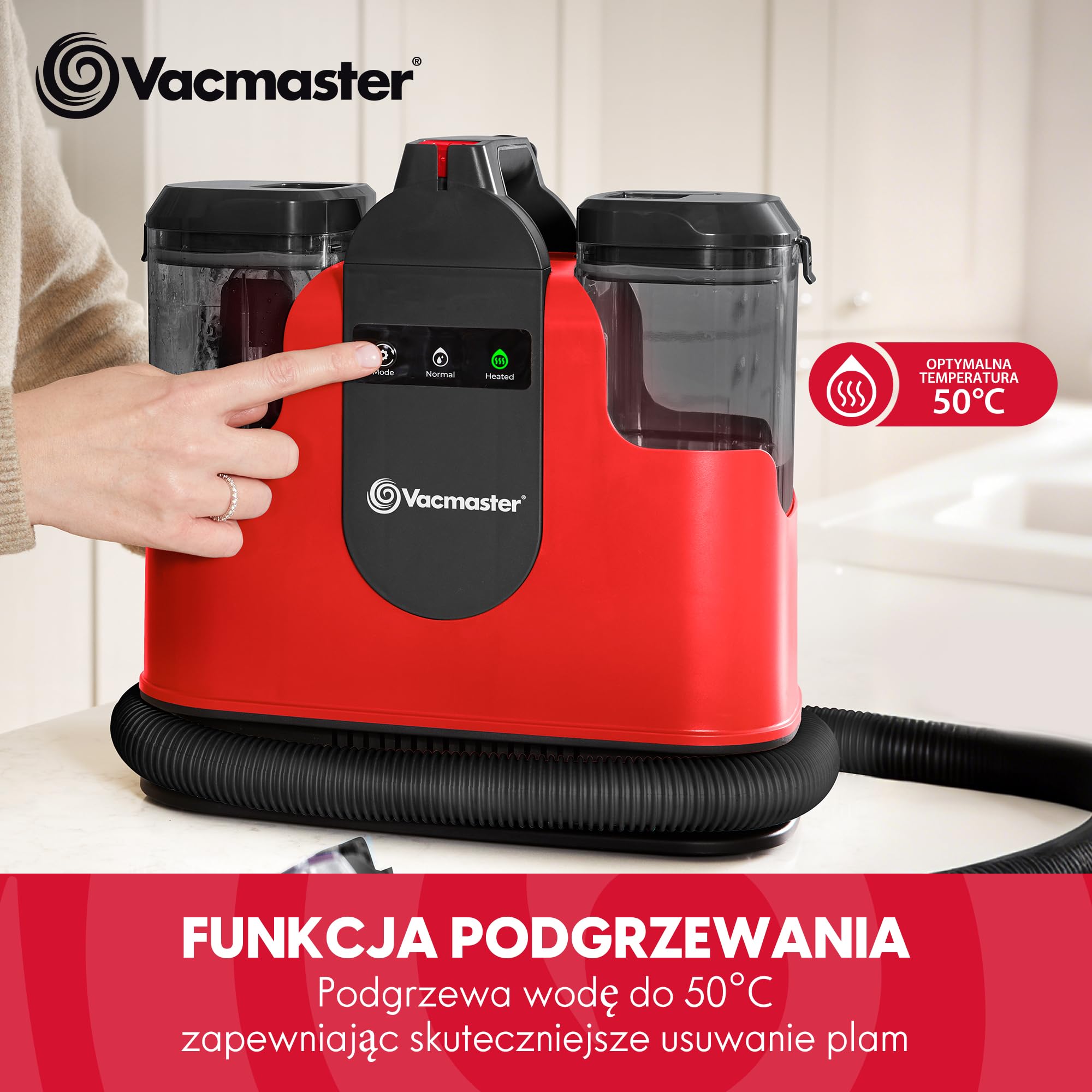 Vacmaster Odkurzacz Piorący z Podgrzewaniem 1150 W 17 kPa STMEUC01H