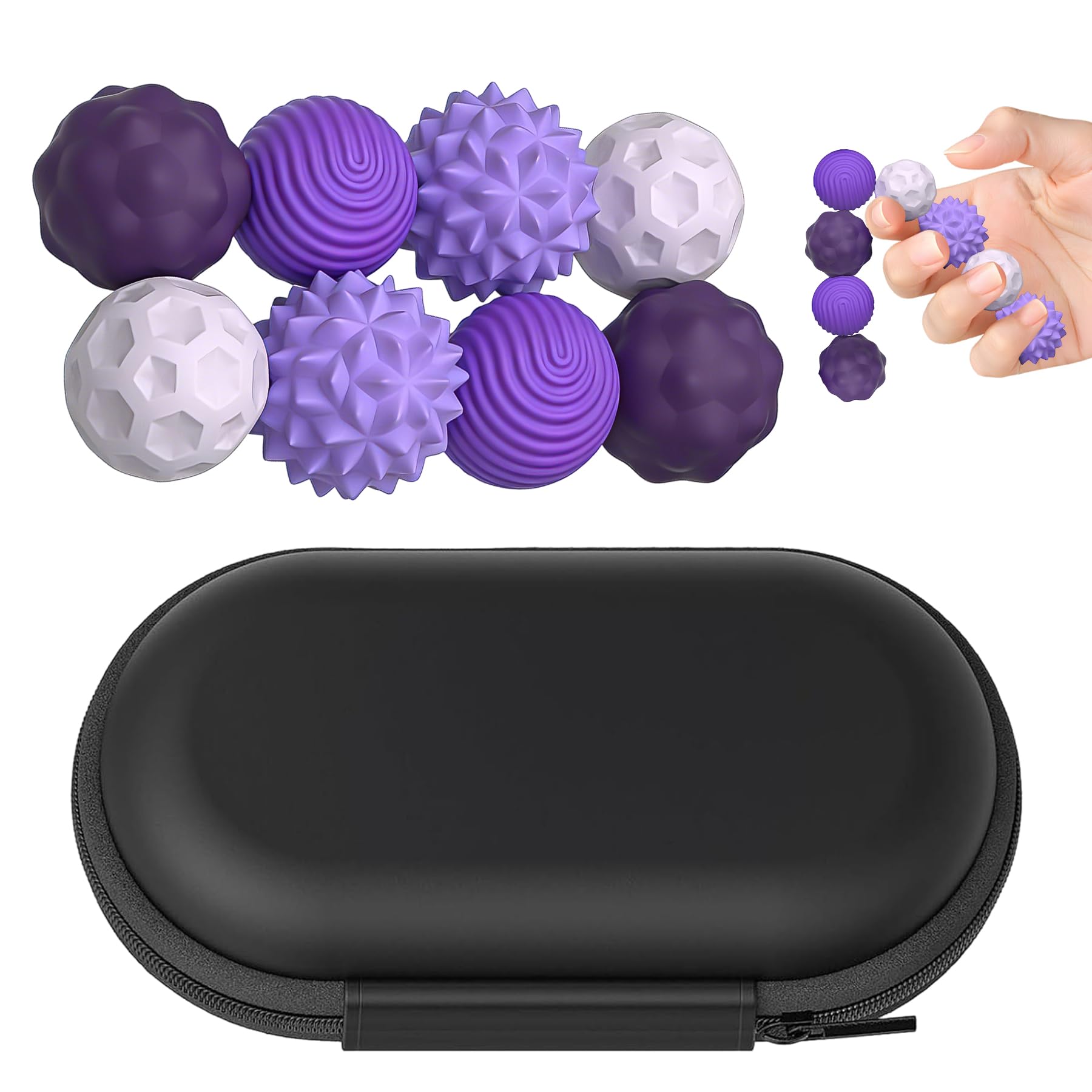 8 Bolas Sensoriales Magnéticas De Silicona – Anti-estrés Y Masaje – Ideal Para TDAH, Ansiedad Y Concentración