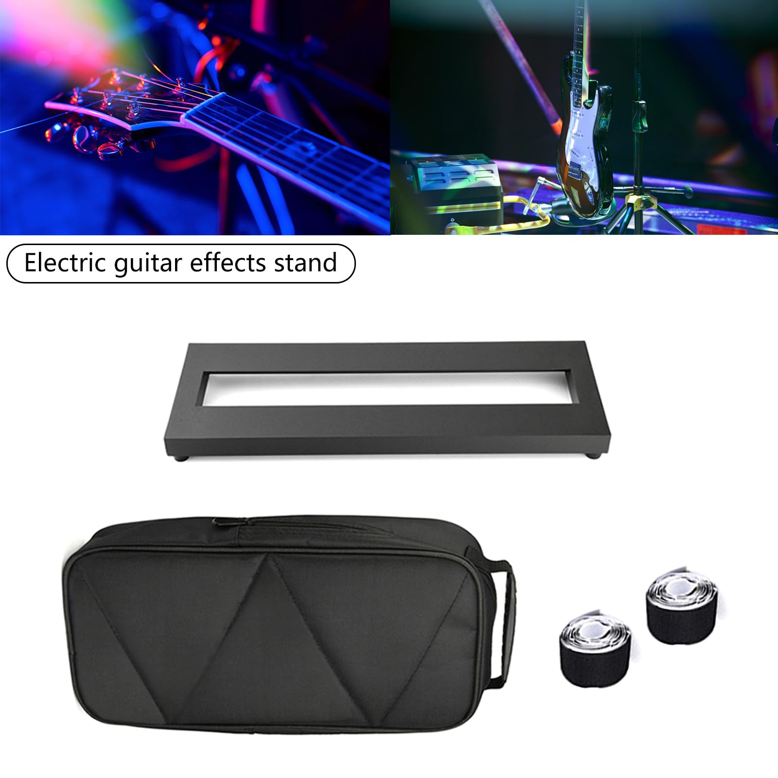 Kangnice 1 Set Aluminum Pedal Board for Small Size Guitar Effector with Carry Bag and 2PCS Attachment Tape
