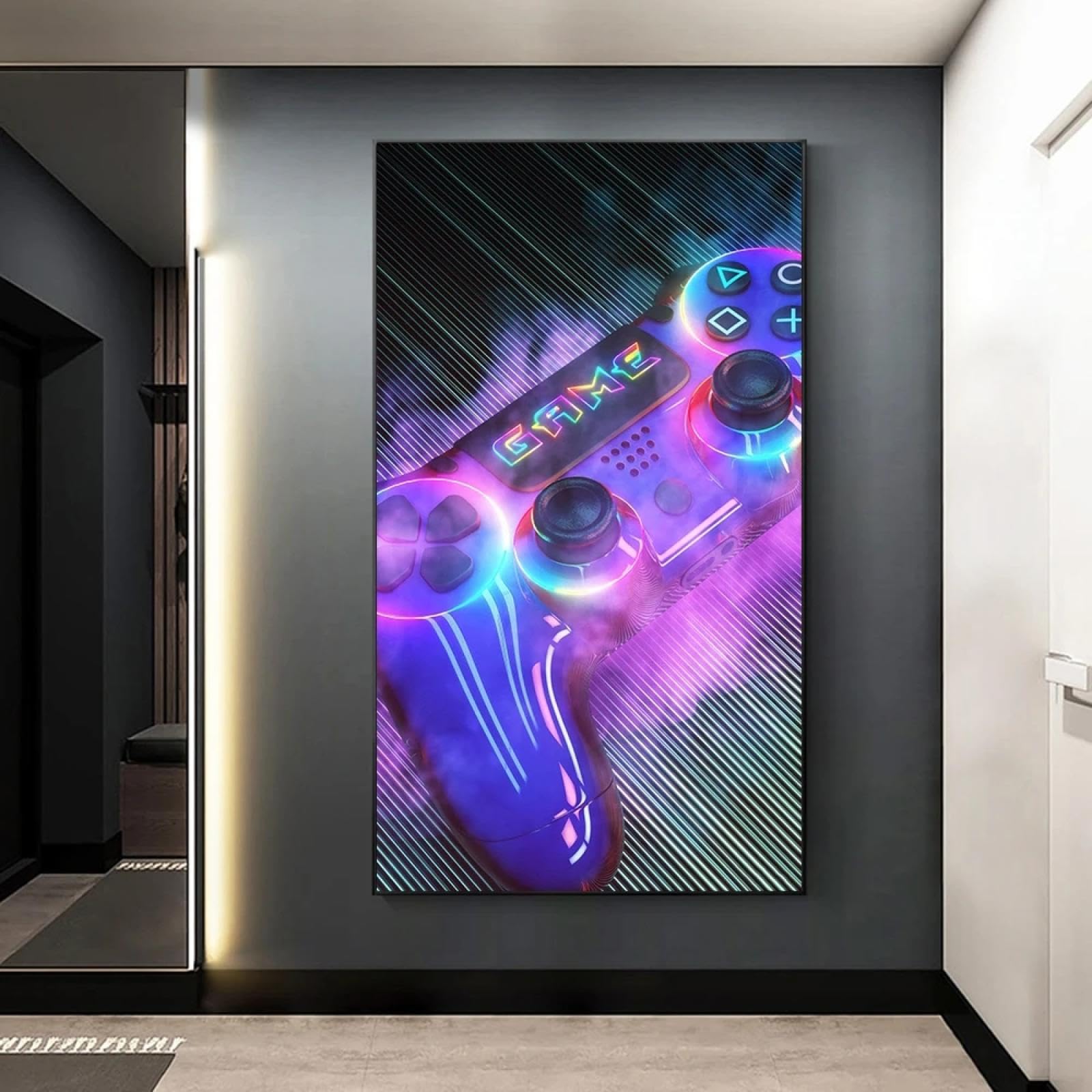 BMGKYAGL Graffiti-Playstation-Arena-Gaming-Poster, Drucke, Gamer-Zimmer, Leinwandgemälde, Wandkunst, Bilder, Dekor, 80 x 140 cm, rahmenlos