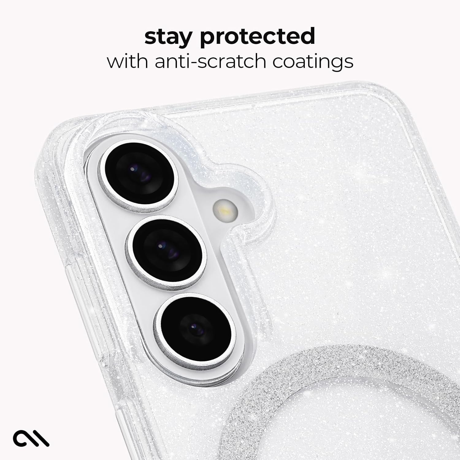 Case-Mate Samsung Galaxy S26 Plus Case [Magnetic & Wireless Charging] - Stylish Sparkly Phone Cover with 12ft Drop Protection - Magnetic Case for Samsung Galaxy S26 Plus 6.7" - Twinkle Twilight Silver