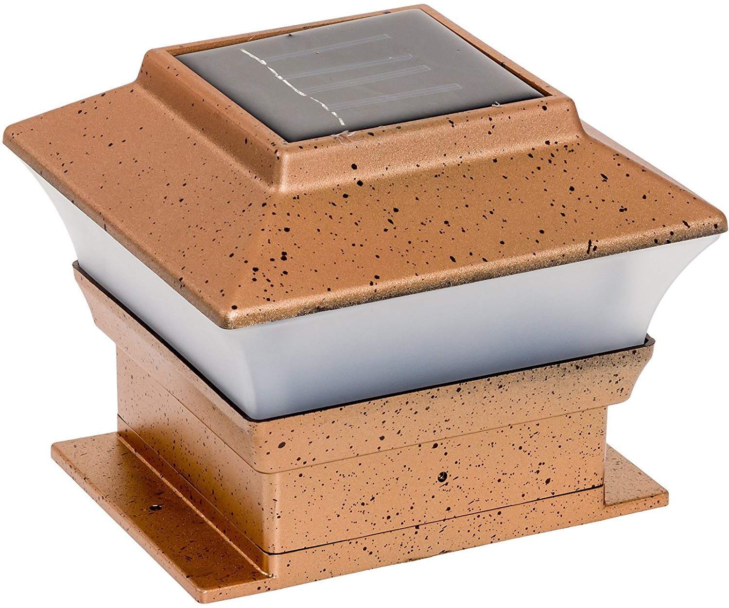 8 Pack Solar Powered Copper Outdoor Garden Deck Patio Fence Pathway Post Light (PL244, Copper - 1 LED)