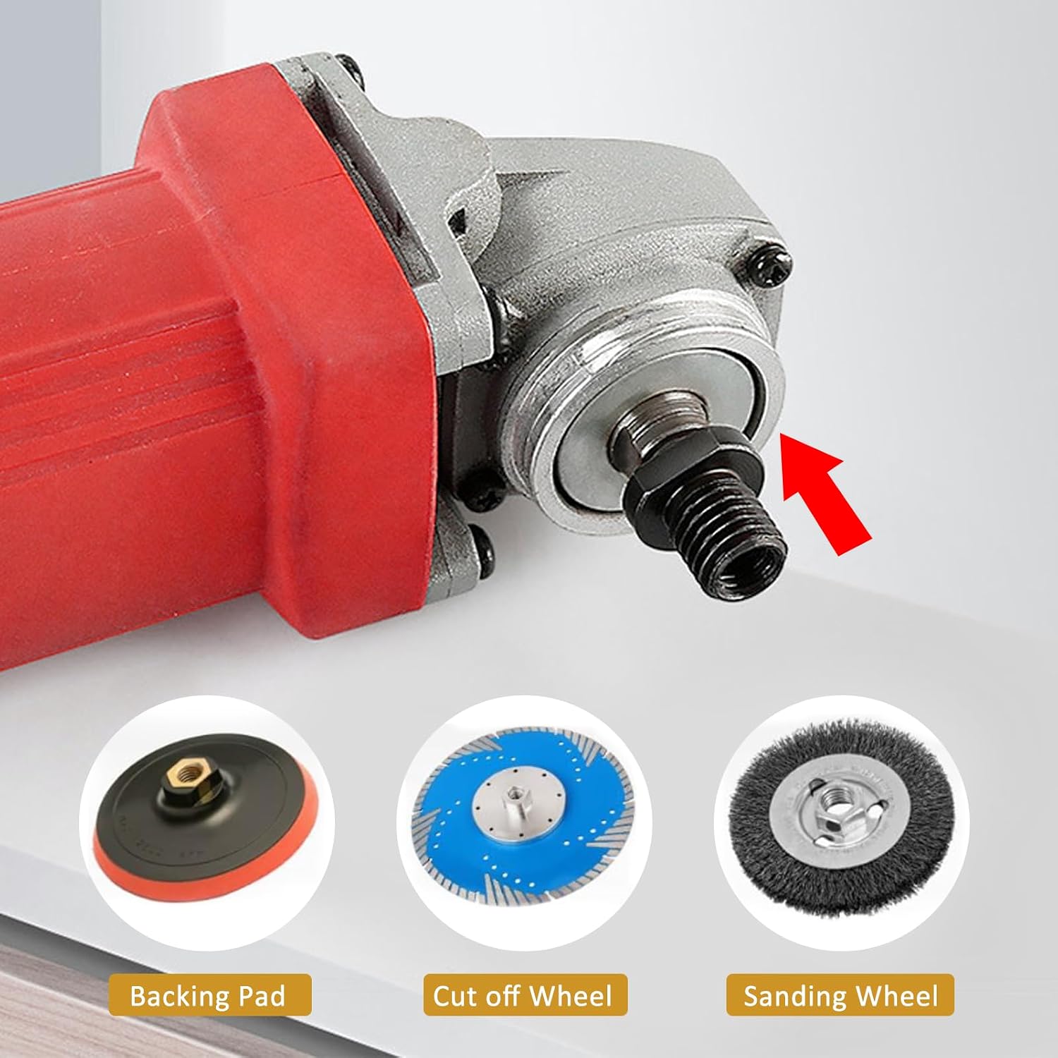 Jinyuanchao2 M10 to M14/M16 angle grinder adapters suitable for 4-inch grinding machines. Angle grinder connection tools with M10 female interface and M14/M16 male interface. Black.