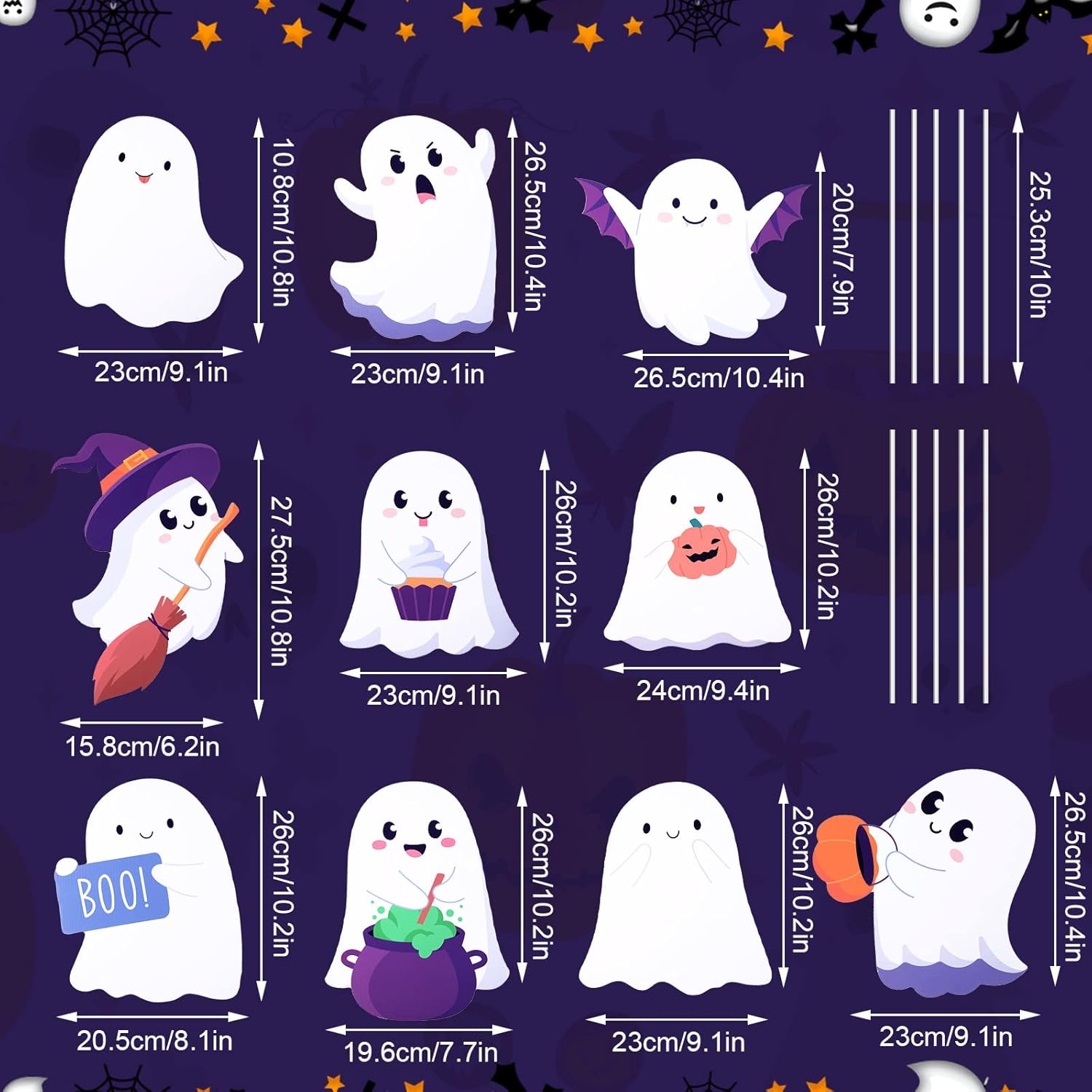 Gerrii 10 Pcs Ghost Halloween Yard Signs Corrugated Plastic Halloween Yard Decorations Scary Outdoor Halloween Decorations Ghost Decor with 20 Pcs Stakes for Outdoor Lawn Yard Decorations