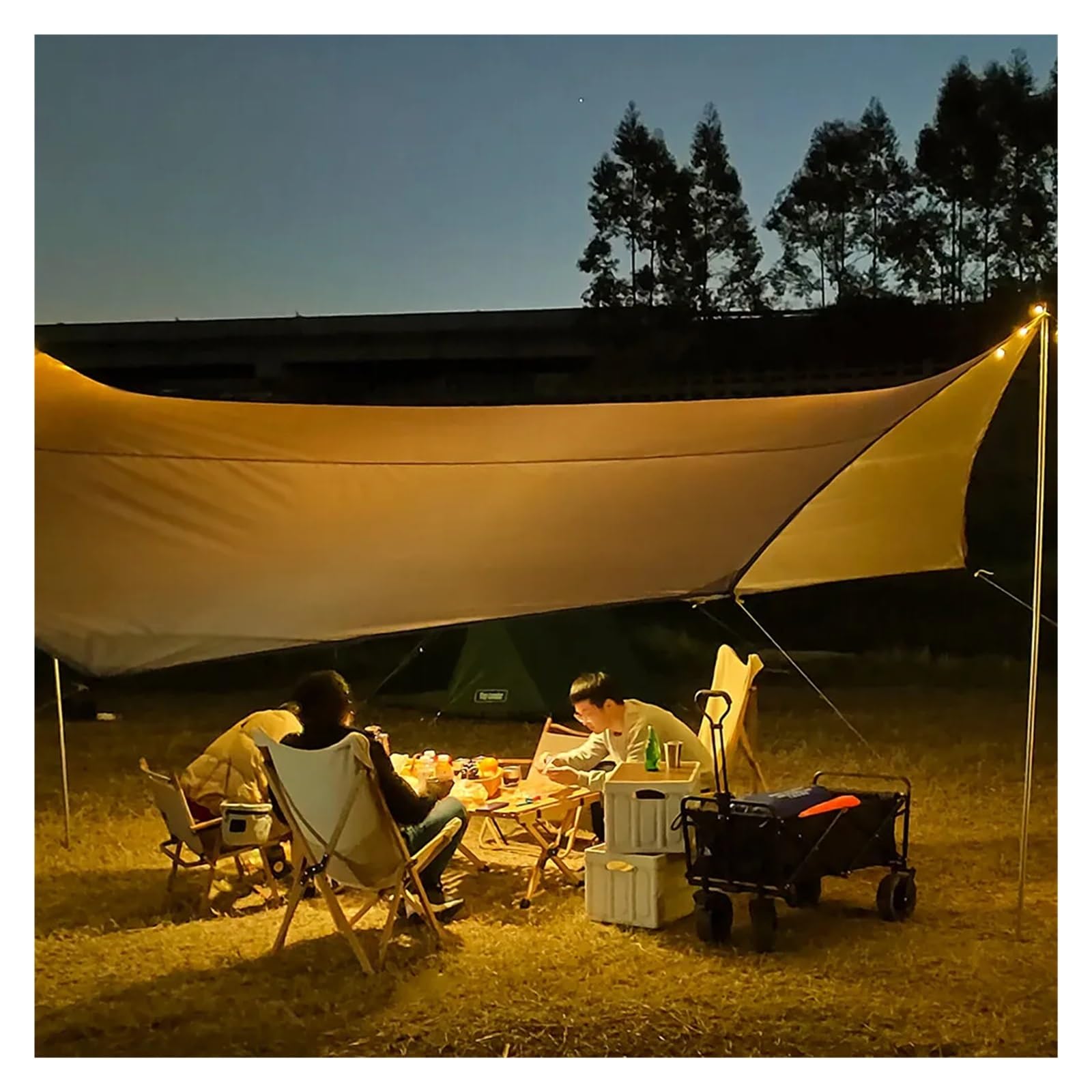 Telo per Tenda da Campeggio 5,1x5,1 m Grande Telo da Campeggio Impermeabile Ottagonale Farfalla Riparo dal Sole all'aperto Tenda da Sole Tenda Parasole Spiaggia baldacchino turistico