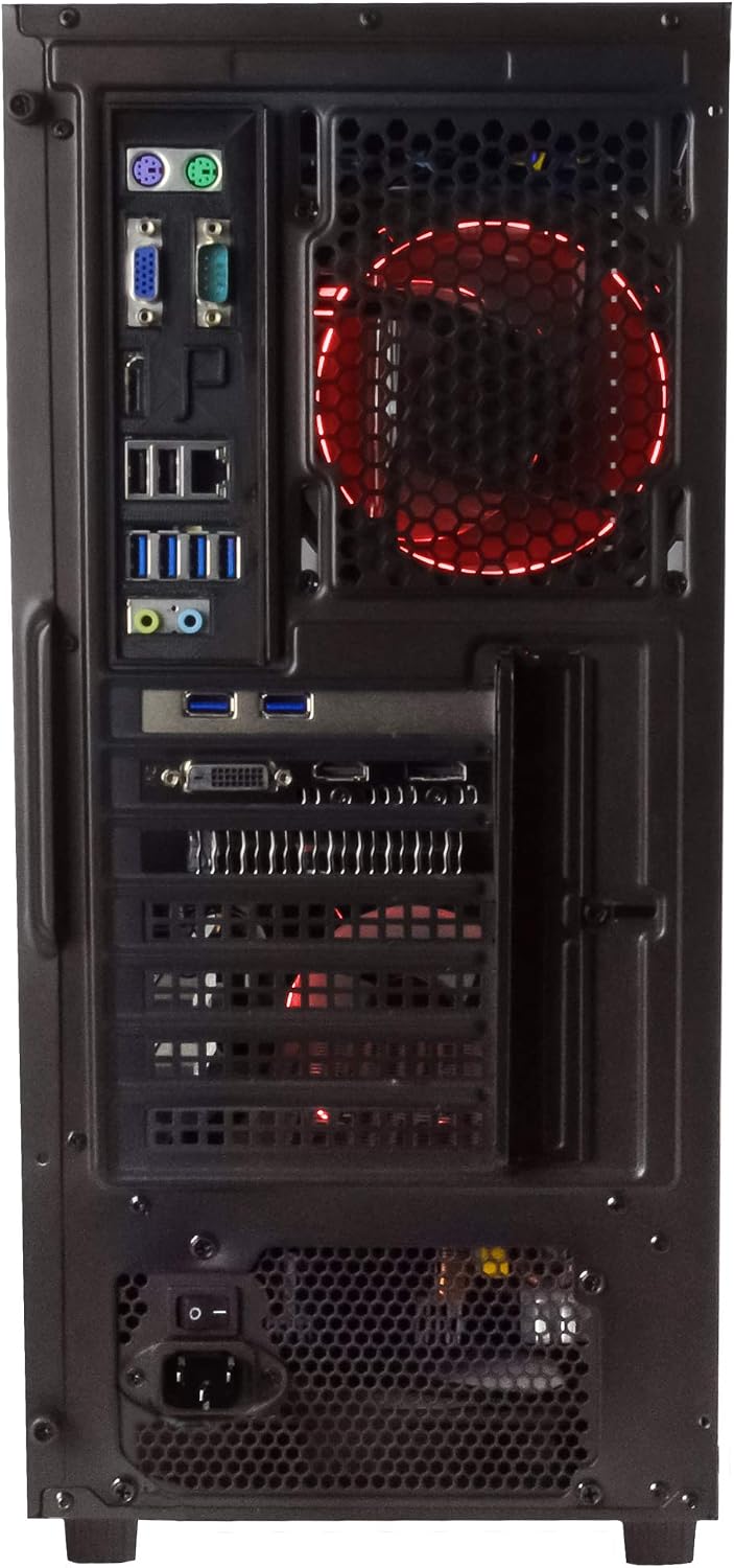 Periphio Tempest Gaming PC Tower Desktop Computer, Intel Quad Core i7 3.3GHz, 16GB RAM, 500GB SSD + 1TB 7200 RPM HDD, Windows 10, GTX 1650 Super Graphics Card, RGB, HDMI, Wi-Fi (Renewed)