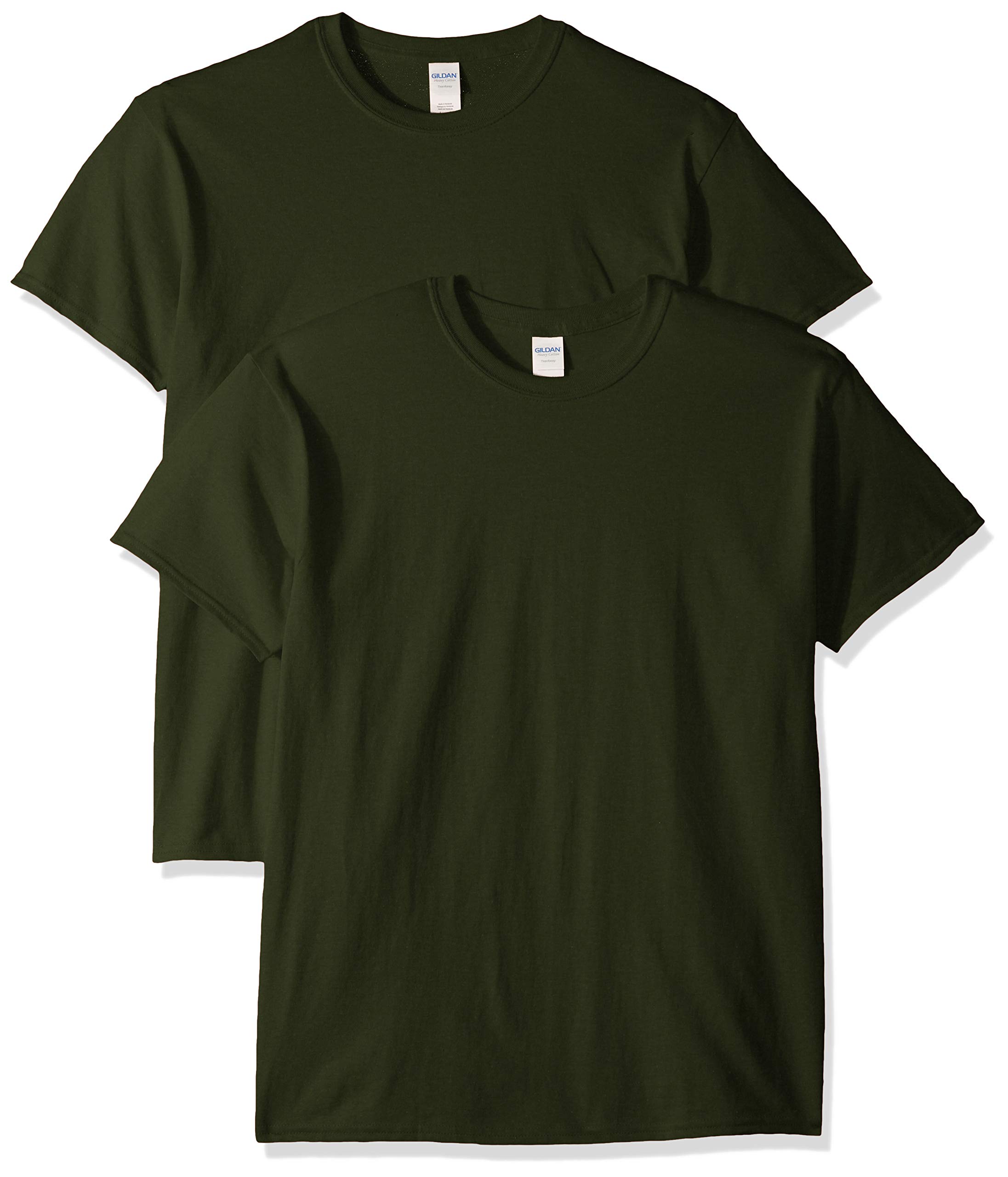 GildanMen's Heavy Cotton T-Shirt, Style G5000, 2-Pack, Forest Green, Medium
