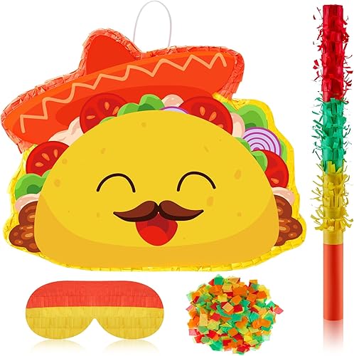 Vista 36 de Lewtemi Juego de 4 piezas de piñatas para revelación de género, incluye piñata de cuerda, confeti colorido, palito de piñata y venda para los ojos