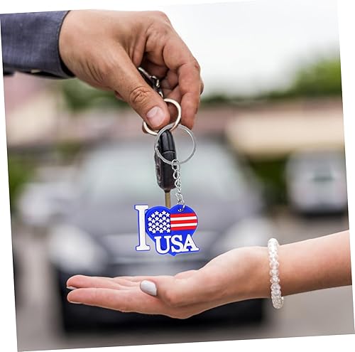 Miniatura 8 de CORHAD Bandera de Estados Unidos, 12 piezas, llavero para bolso, cartera, llavero, cartera, llavero, bolso, recuerdos, bandera de gel de sílice,