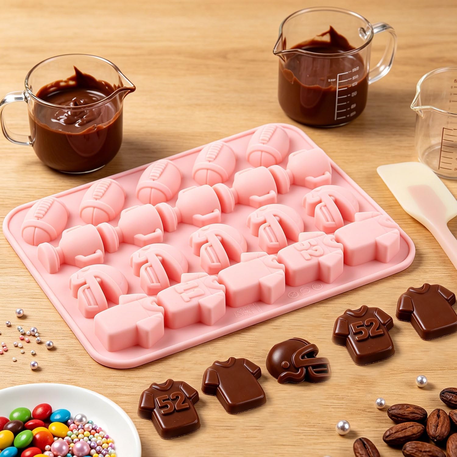 20 Cavity Football Themed Silicone Chocolate Molds image 5