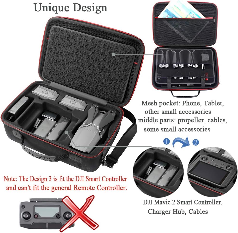 Hard Storage Carrying Case Compatible with DJI Mavic 2 Pro/DJI Mavic 2 Zoom and DJI Smart Controller?Not fit for Mavic pro/Mavic Platinum