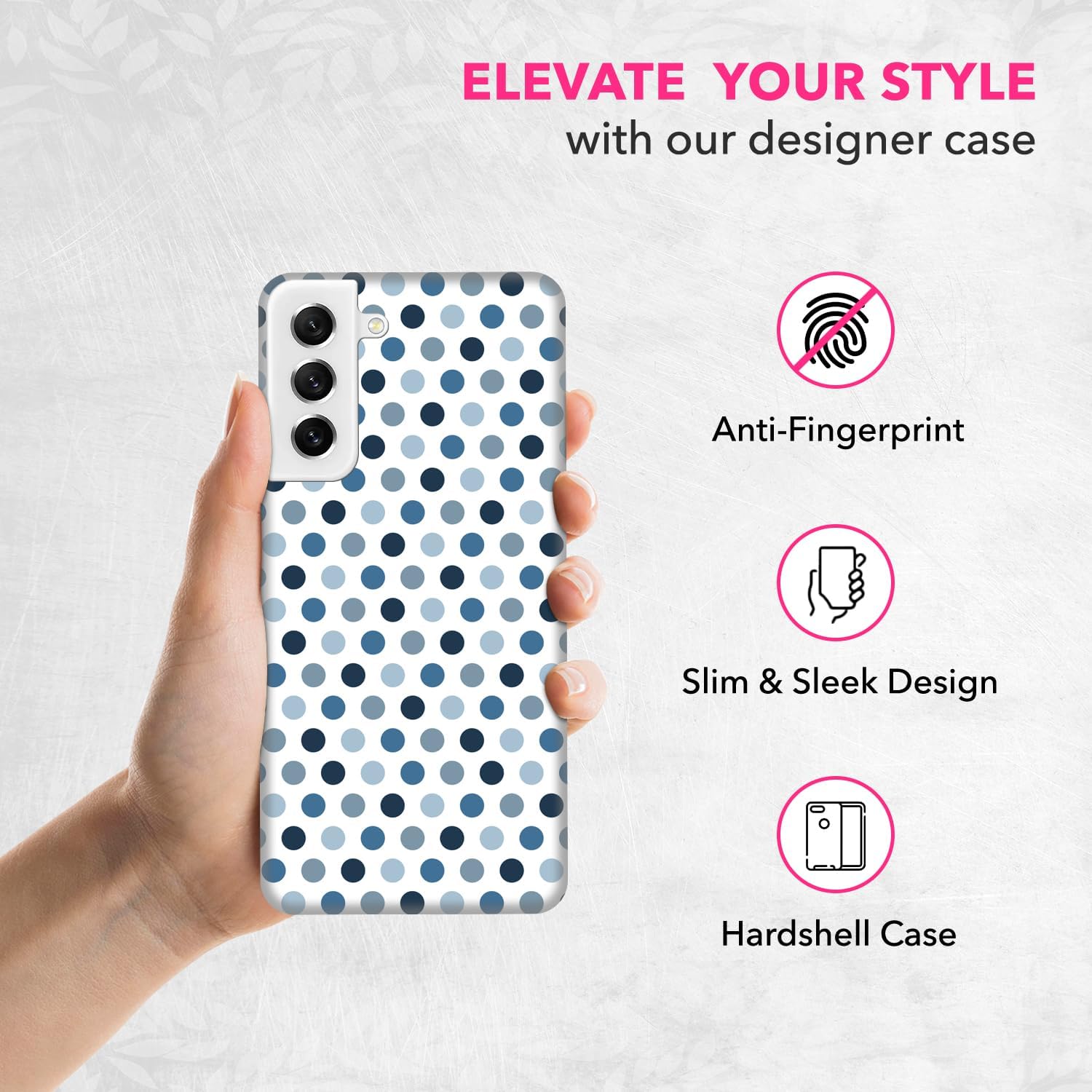 Back Case for Samsung Galaxy S21 FE 5G, Samsung S21 FE Case with Stylish Polka Dots Blue Design Printed Cute, Sleek Durable Hardshell Protective Case/Cover for Samsung S21 FE 5G - Image 2