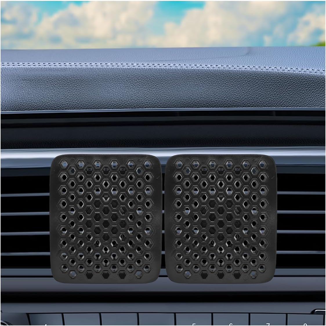 2PCS Car Air Vent Wind Deflector, ABS Car Dashboard Air Vent Clip, Essential Automotive Interior AC Outlet Exhaust Grille Accessories for Cars, RVs, ATVs (Large)