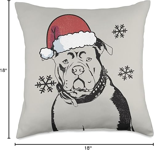 Miniatura 5 de Christmas Love American Bully Funny American Bully Christmas Santa Hat Xmas Mom Dad Throw Pillow 16x16 Multicolor