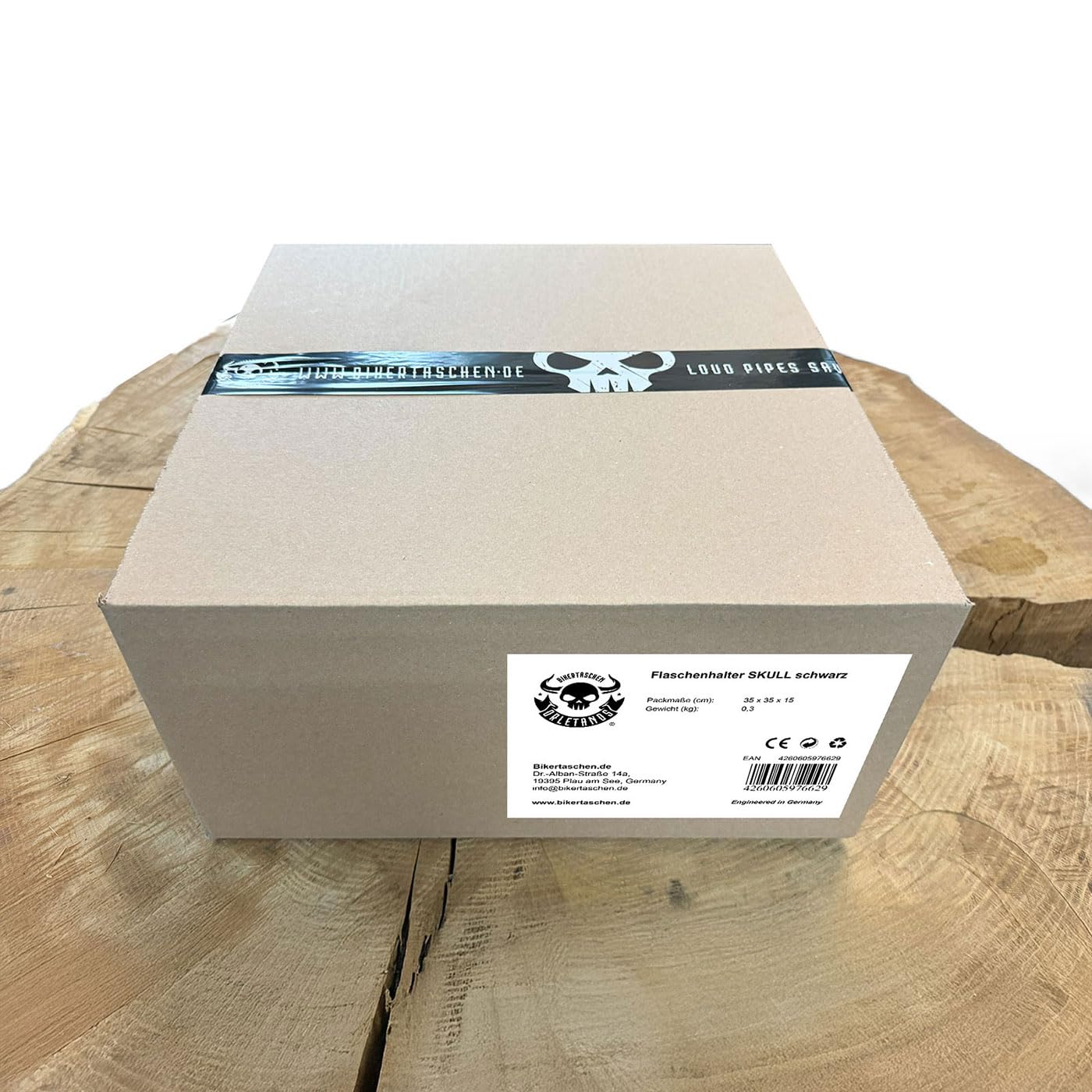 Portabottiglie A Forma Di Teschio Per Harley Davidson - In Vera Pelle, Per Fat Boy E Altri Modelli - Foto 6