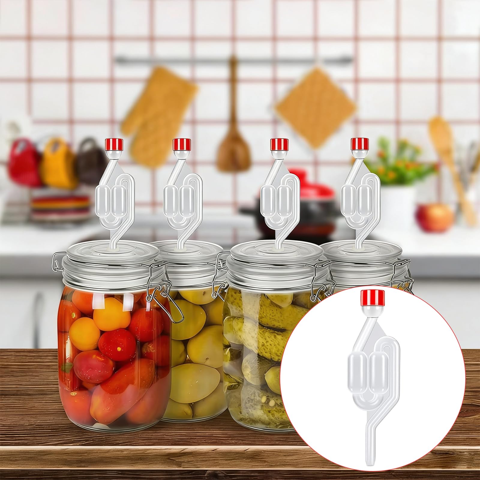 Juego de 6 Cerraduras de Aire Des Fermentación y Tapón Des Plástico Burbujeador Fermentación Paras Burbujeador Aire para Elaboración Casera Equipo Esencial para Hacer Vino Sidra