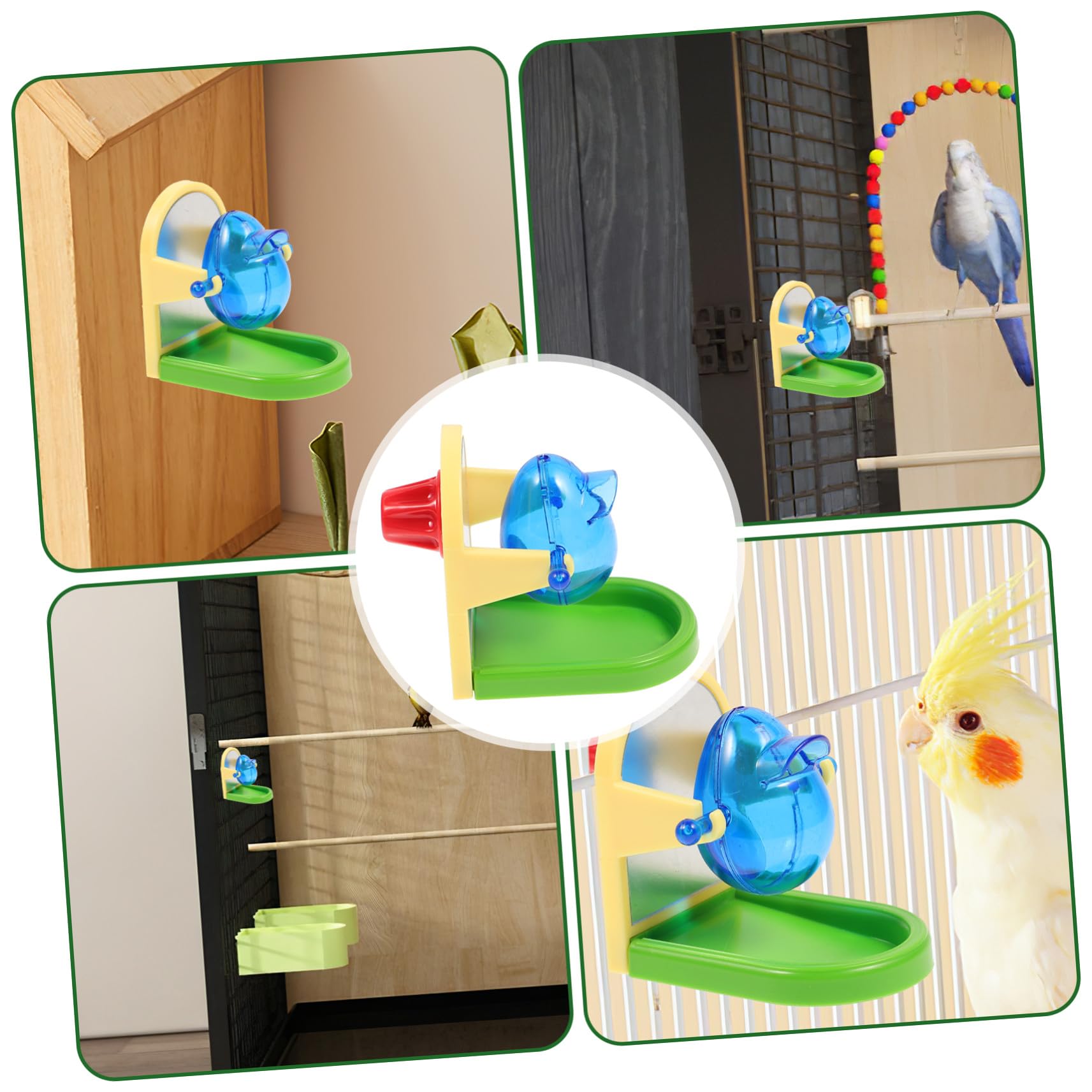 Juguete Antifugas de Comida para Loros y Pájaros de Material Liviano Estructura Simple para Entrenamiento y Entretenimiento de Mascotas en Casa Color Aleatorio
