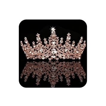 COCIDE Rose Gold Tiara and Crown for Women Crystal Queen Crowns Rhinestone Princess Tiaras for Girl Bride Wedding Hair Accessories for Bridal Birthday Party Prom Halloween Cos-play Costume Christmas