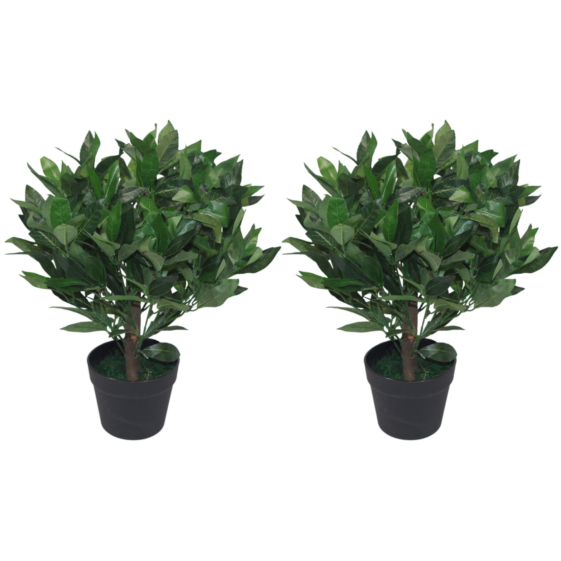 Leaf Design UK Pair of Artificial Bay Topiary Ball Trees, Mixed Materials, Green, 50cm โ image 1