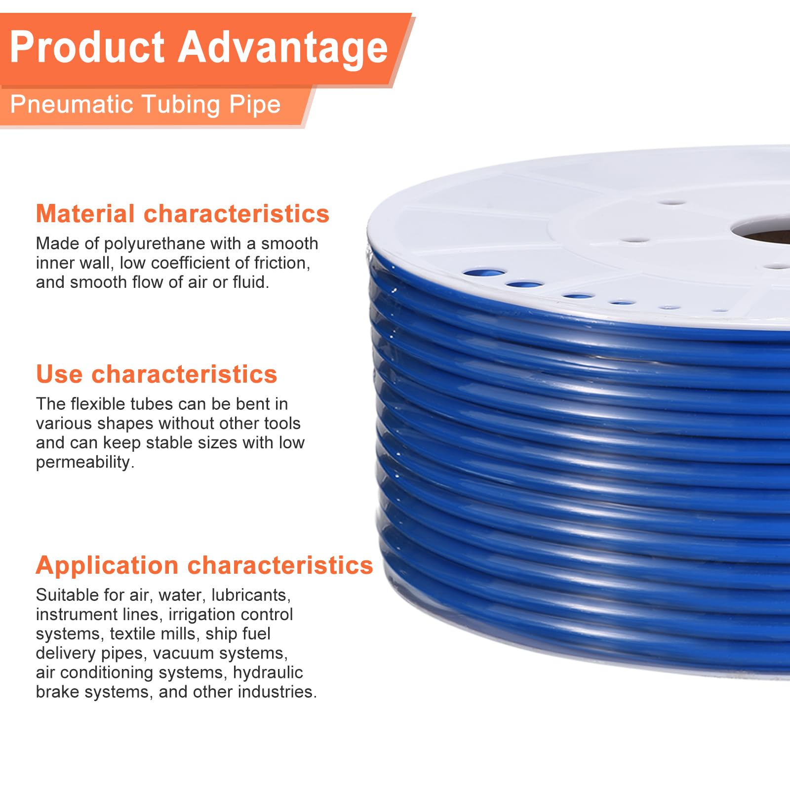 Clear PU Air Hose Tubing – 1/4" OD, 16.4 Ft Length For Air Compressors, Water & Fluid Transfer – Flexible & Durable