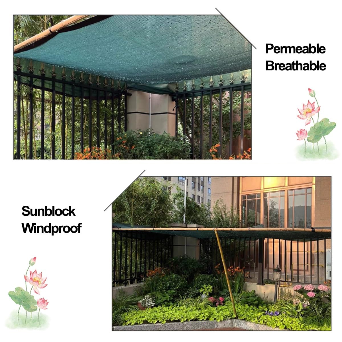Copertura per recinzione per la privacy da esterni, in rete resistente, con occhielli, protezione solare, per patio e piante (3 x 8,8 m)