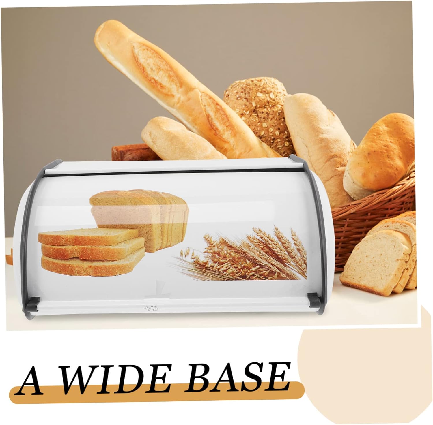 Bread Box for Kitchen Counter White Metal Storage Container for Homemade Bread Practical Design for Home Bakery Shop Use Smooth Edges Long-lasting