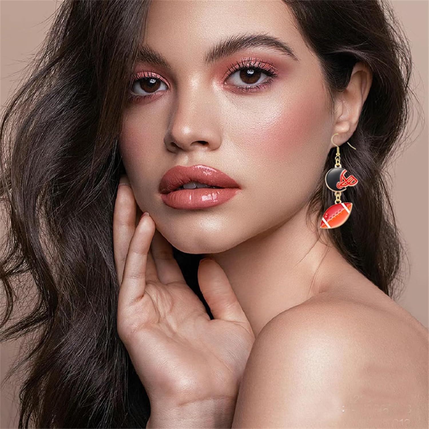 WCRAZYE Football Earrings for Women Unique Cute Lightweight Game Day Sport Rugby Helmet Jersey Dangle Earrings Team Outfits Accessories Party Favor Gifts - Image 3